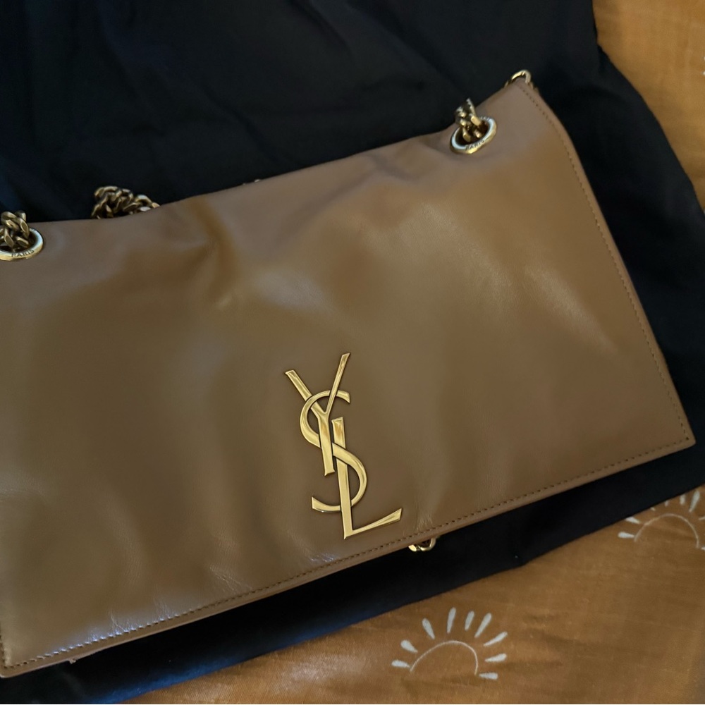 Saint Laurent Tan Suede Chain Strap Shoulder Bag - Picture 8 of 10